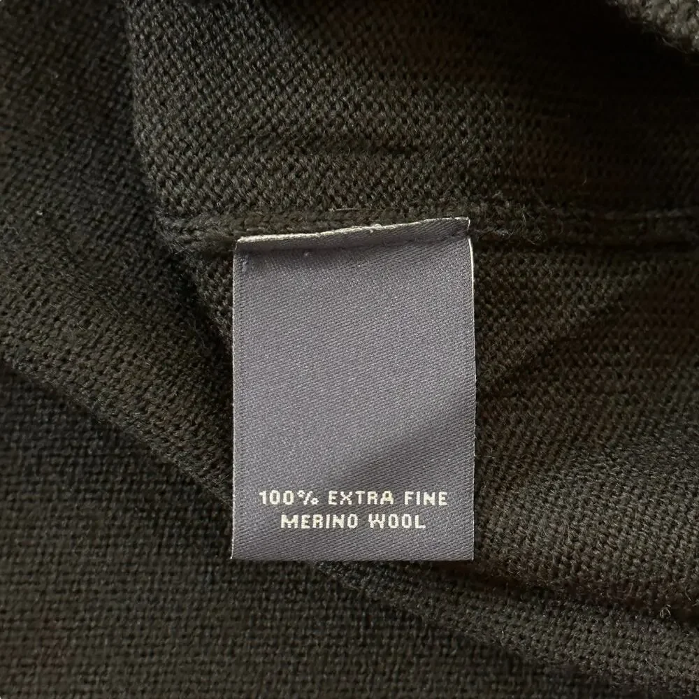 Hart Schaffner Marx Extra Fine Merino Wool V-Neck Sweater Mens Size 3XB Black